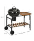 Фото #3 товара Charcoal Grill BBQ, Rolling Backyard Barbecue with Chopping Block Table, a Cutting Board, Shelf, Wheels, Vents & Thermometer, Black