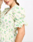 Фото #6 товара ASOS DESIGN Maternity cotton midi smock dress in cream based green floral print