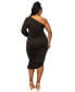 Фото #2 товара Plus Size Gaia Asymmetrical Bodycon Dress