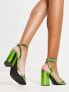 Фото #3 товара RAID Wink block heel sandals in green metallic - exclusive to ASOS