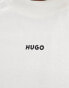 HUGO RED Dapolino tonal logo t-shirt in white Schneeweiß, XS - фото #3