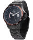 ფოტო #2 პროდუქტის Men's Hurricane Black Ion-Plated Stainless Steel Bracelet Watch 46mm