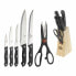 Фото #1 товара Кухонные ножи с подставкой Excellent Houseware Ножницы 7 Предметы Чёрный Деревянный Нержавеющая сталь полипропилен