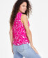 Фото #2 товара Women's Floral-Print Ruffled Top, Created for Macy's