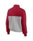 Фото #2 товара Women's Crimson, Heathered Gray Oklahoma Sooners Sideline to Sideline Colorblock Quarter-Zip Jacket