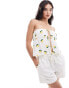 Фото #1 товара Stradivarius bandeau top in lemon print