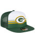 Фото #4 товара Men's White, Green Green Bay Packers Striped A-Frame 9FIFTY Trucker Snapback Hat