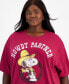 ფოტო #4 პროდუქტის Trendy Plus Size Howdy Snoopy Short-Sleeve T-Shirt