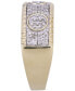 ფოტო #3 პროდუქტის Men's Diamond Circle Cluster Notched-Edge Ring (3/4 ct. t.w.) in 10k Gold