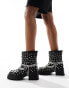 Фото #1 товара Azalea Wang Coven studded embellishment chunky ankle boot in black