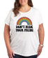 ფოტო #1 პროდუქტის Trendy Plus Size Rainbow Don't Hide Your Pride Graphic T-shirt