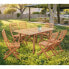 Garten Ess-Set 4-6 Personen - Eukalyptus FSC - Ausziehbarer Tisch 120 - 180 x 80 cm + 6 Klappsthle