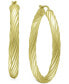 ფოტო #1 პროდუქტის Medium Twist Tube Hoop Earrings in 18k Gold-Plated Sterling Silver, 1.57", Created for Macy's