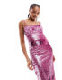 Bardot summer sequin maxi dress in pink Розовый, 36 - фото #4