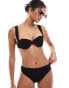 Accessorize underwire glitter bikini top in black