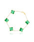 ფოტო #1 პროდუქტის Large Malachite Clover Bracelet 14K Gold