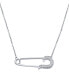 Фото #1 товара Macy's diamond Safety Pin 18" Pendant Necklace (1/10 ct. t.w.) in Sterling Silver