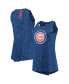 ფოტო #1 პროდუქტის Women's Royal Chicago Cubs Space Dye Back-Knot Tank Top