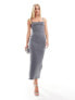 New Look jersey bodycon midi dress in grey