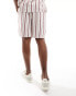 Фото #3 товара ASOS DESIGN co-ord fit shorts in contrast red stripe