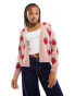 Фото #1 товара Miss Selfridge strawberry knitted cardigan in soft pink