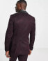 Фото #4 товара New Look skinny suit jacket in burgundy jacquard