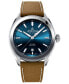 ფოტო #1 პროდუქტის Men's Swiss Alpiner Brown Leather Strap Watch 42mm