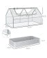 Фото #3 товара Galvanized Raised Garden Bed with Mini Greenhouse Cover, Outdoor Metal Planter Box with 2 Roll-Up Windows for Growing Flowers, Fruits, Vegetables, and Herbs, 73" x 38" x 36", Clear