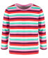 Toddler Girls Striped T-Shirt, Created for Macy's Juicy Pink, 2T - фото #1