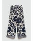 Фото #6 товара Women's Fluid Floral-Print Pants