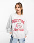 Фото #4 товара Miss Selfridge collegiate graphic print sweat in grey marl