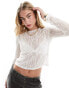 Фото #2 товара Object textured long sleeved top in off white