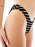 Фото #7 товара Free Society crinkle high leg bikini bottom in black stripe