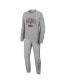Women's Heather Gray New England Patriots Plus Size Knitted Tri-Blend Long Sleeve T-shirt and Pants Lounge Set