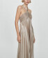 ფოტო #3 პროდუქტის Women's Pleated Halter Neck Dress