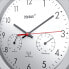 Фото #5 товара Цифровые часы настенные Mebus 19450 - круглые - серебристые - белые - пластиковые - современные - на батарейках