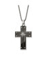 ფოტო #1 პროდუქტის Black IP-plated Cross Starburst Pendant Box Chain Necklace