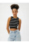 Crop Fitilli Atlet Basic Halter Yaka