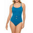 One Piece Time and Tru Swimsuit Large Women's Odes Sea Odesea Belted Solid