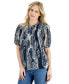 ფოტო #1 პროდუქტის Women's Printed Short-Sleeve Blouse