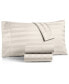 Фото #1 товара 1.5" Stripe 550 Thread Count 100% Cotton Flat Sheet, Queen, Created for Macy's