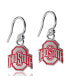 ფოტო #1 პროდუქტის Women's Ohio State Buckeyes Silver-Tone Enamel Dangle Earrings