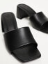 Фото #3 товара Stradivarius square toe chunky heeled sandal in black