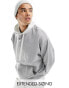 ASOS DESIGN oversized hoodie in grey marl with contrast hood Серый, M - фото #3