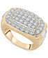 ფოტო #1 პროდუქტის Men's Diamond Cluster Two-Tone Ring (2 ct. t.w.) in 10k Gold