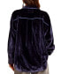 Women's Luxy Collared Long-Sleeve Velvet Blouse