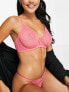 Фото #1 товара Ivory Rose Fuller Bust high apex sheer heart mesh bra in pink