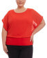 Фото #2 товара Plus Size Mixed Media Dolman Sleeve Top