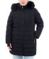 Plus Size Faux-Fur-Trim Hooded Puffer Coat, Created for Macy's Черный, 1X - фото #1