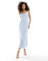 Фото #2 товара Vila Bridesmaid satin cowl neck maxi dress in light blue